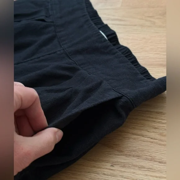 Abercrombie & Fitch Linen Wide Leg Black Pants Small Petite - Picture 10 of 11